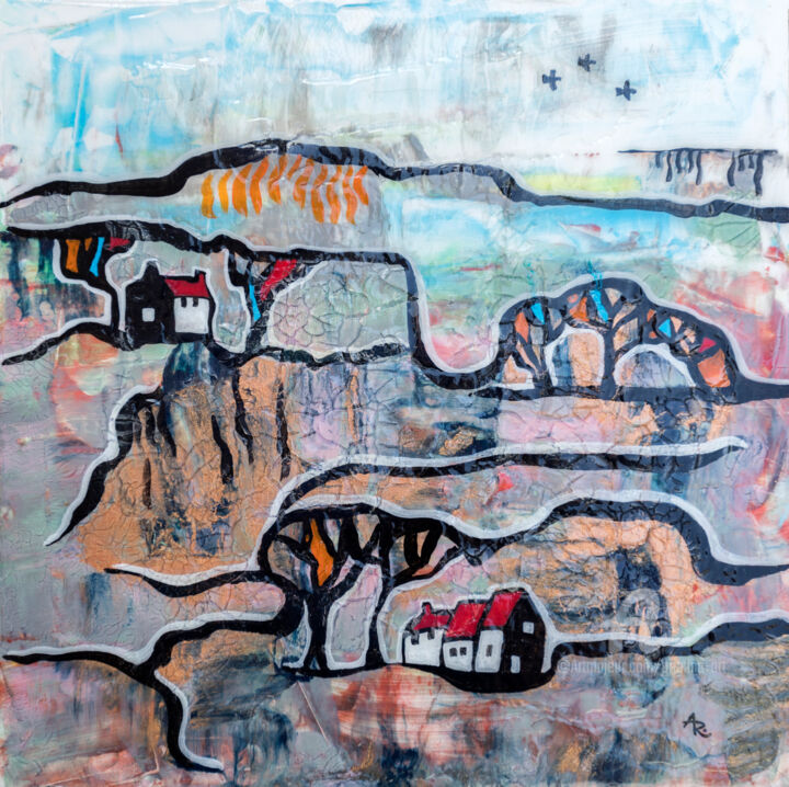 Malerei mit dem Titel "Lonely Landscape 6" von Ariadna De Raadt, Original-Kunstwerk, Acryl