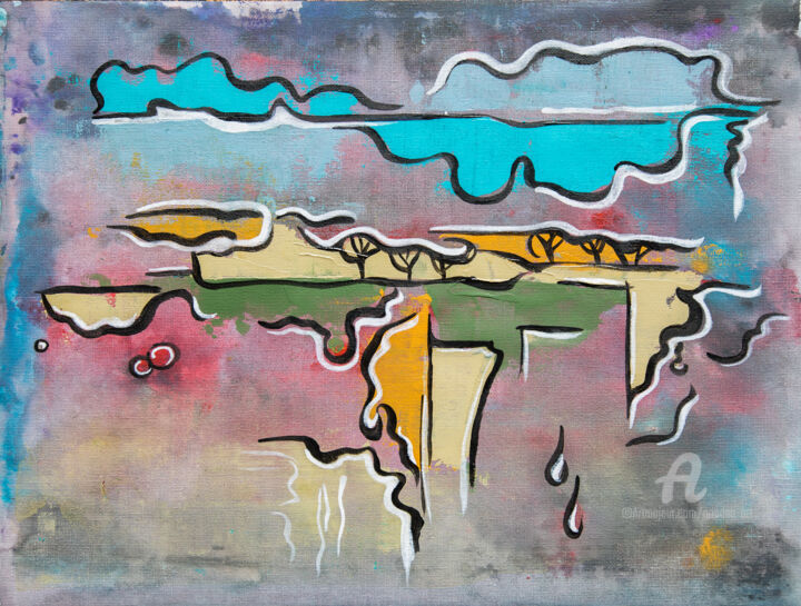 Painting titled "Thursday Landscape" by Ariadna De Raadt, Original Artwork, Acrylic