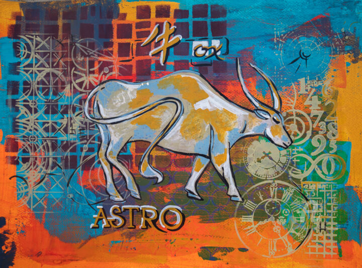 Pintura titulada "Ox 2021 year, zodia…" por Ariadna De Raadt, Obra de arte original, Acrílico