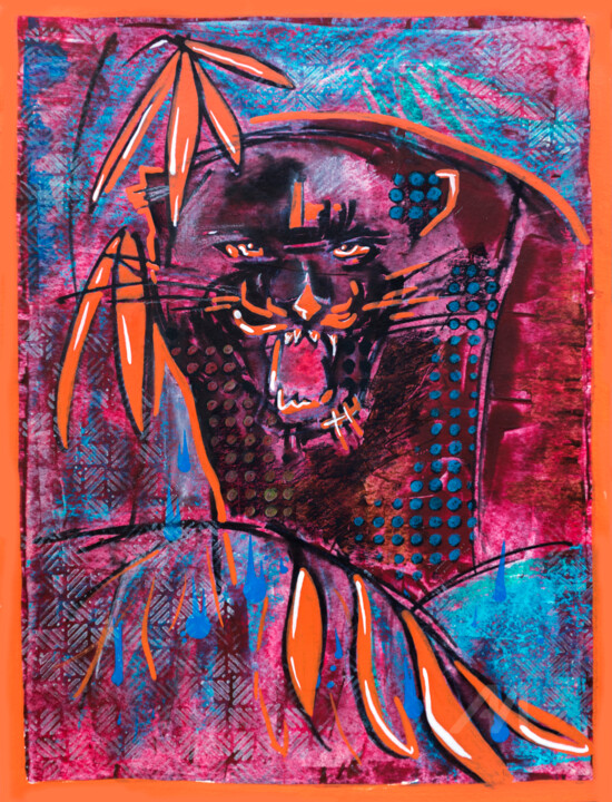Painting titled "Black Panther" by Ariadna De Raadt, Original Art, Acrylic