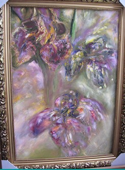 Painting titled "Iris blue" by Ariadna, Original Artwork, Oil