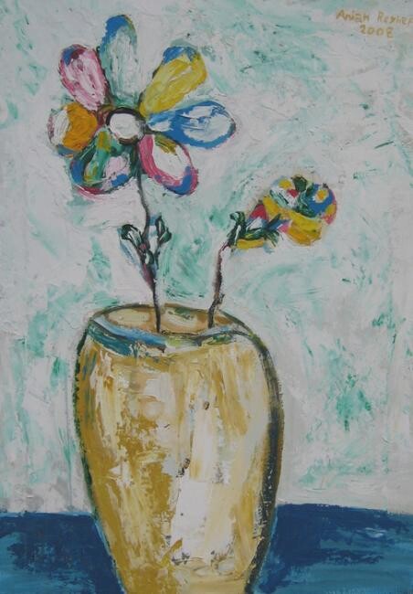 Ζωγραφική με τίτλο "vase with flowers" από Ariani, Αυθεντικά έργα τέχνης