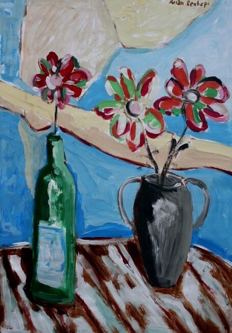 绘画 标题为“bottles and vase” 由Ariani, 原创艺术品