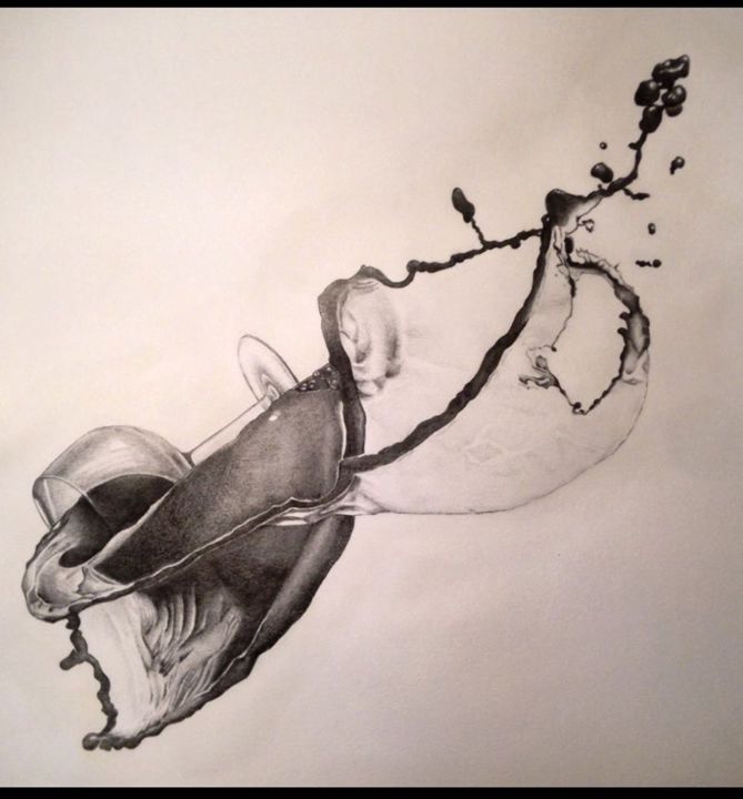 Drawing titled "Wine" by Reart Arianna Persico, Original Artwork, Graphite
