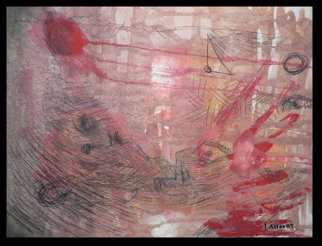 Painting titled "Violence" by Redred, Original Art,
