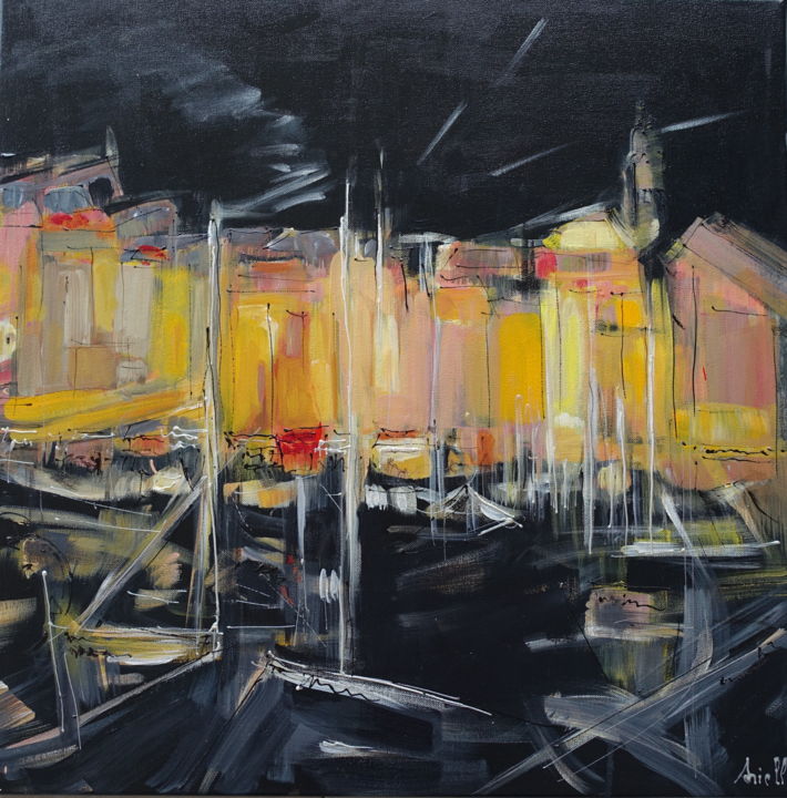 Malerei mit dem Titel "ST TROPEZ 1" von Arielle, Original-Kunstwerk, Acryl