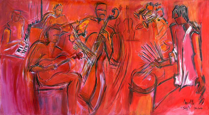 Pittura intitolato "JAZZY 4" da Arielle, Opera d'arte originale, Acrilico