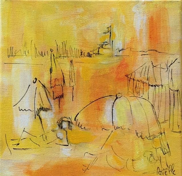 Pintura intitulada "LA PALGE n°4" por Arielle, Obras de arte originais, Acrílico
