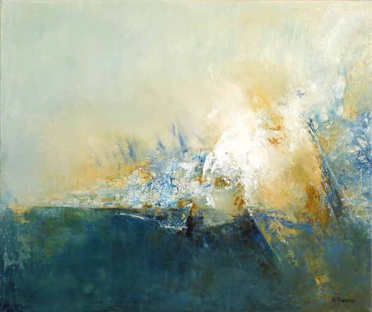 Peinture intitulée "Beachy head" par Arielle Thomas, Œuvre d'art originale, Huile