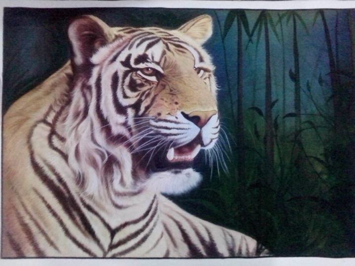 Painting titled "tiger" by Arif Sheikh, Original Artwork, Acrylic