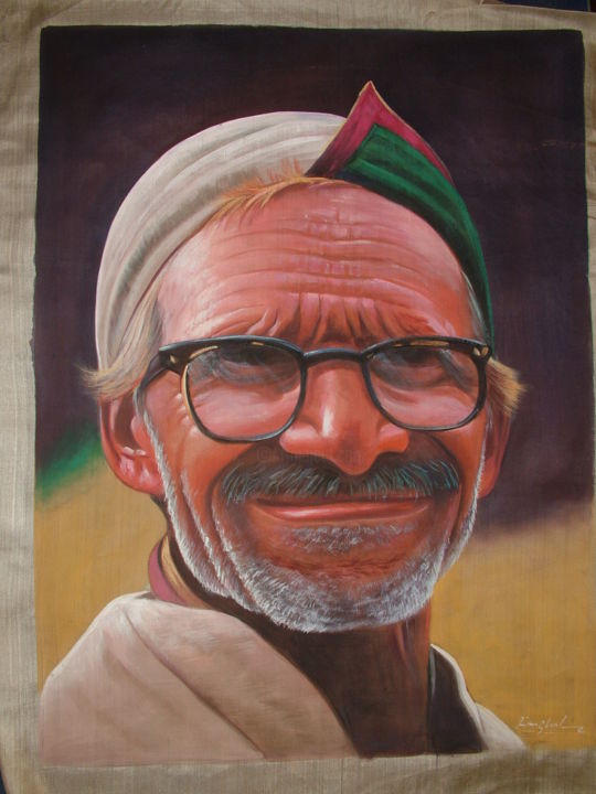 Painting titled "portrait" by Arif Sheikh, Original Artwork, Watercolor
