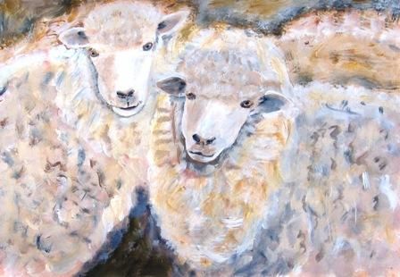 Ζωγραφική με τίτλο "Arik sheep" από Arik Sharon, Αυθεντικά έργα τέχνης