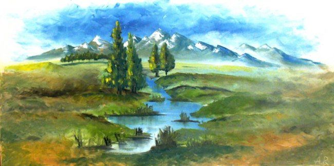 Painting titled "BLUE REFLECTION" by Arimas, Original Artwork