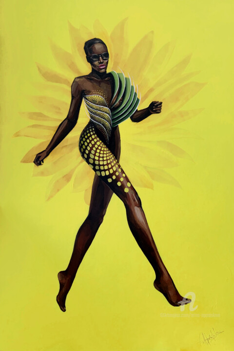 Peinture intitulée "Sunflower" par Arina Apostolova, Œuvre d'art originale, Acrylique