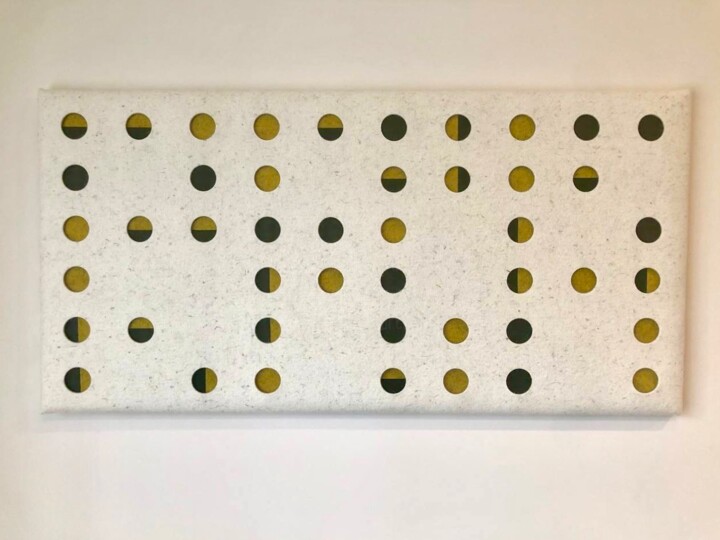 Arte tessile intitolato "Dots_Nature" da Arina Ergle, Opera d'arte originale, Fibra tessile Montato su Pannello di legno