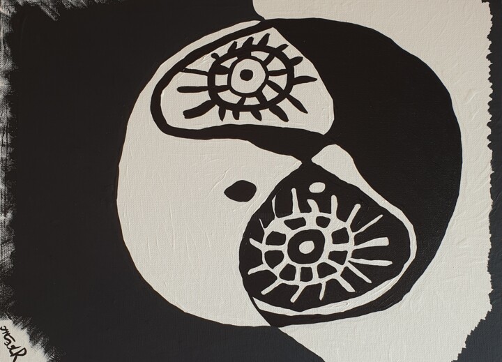 绘画 标题为“Yin Yang” 由Arina Mari, 原创艺术品, 丙烯 安装在纸板上