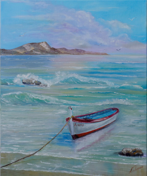 Peinture intitulée "Le pointu marseilla…" par Arina Tcherem, Œuvre d'art originale, Huile