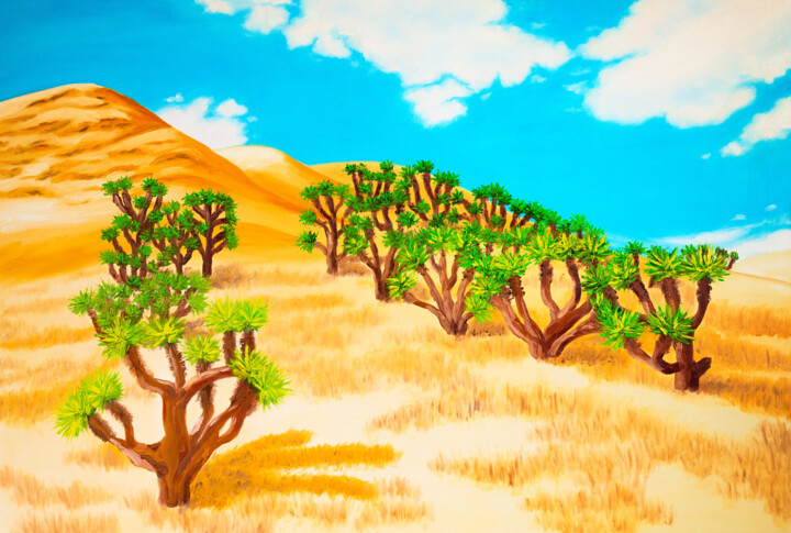 Painting titled "Joshua Tree Nationa…" by Arina Yastrebova, Original Artwork, Oil