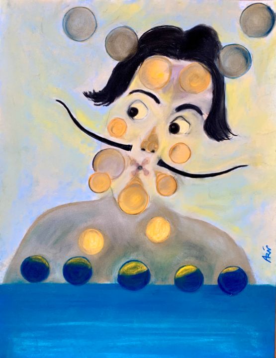 「Dali aux sphères」というタイトルの描画 Vincent Arinによって, オリジナルのアートワーク, パステル