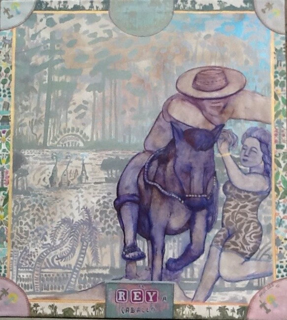 Pintura titulada "El Rey a Caballo" por Aristides Ureña Ramos, Obra de arte original