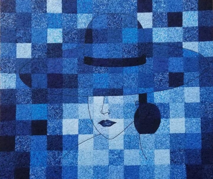 Textile Art titled "Incognito 3" by Rita Janikyan, Original Artwork, Thread