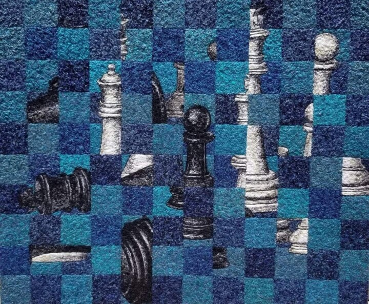 Textile Art titled "Chess" by Rita Janikyan, Original Artwork, Thread