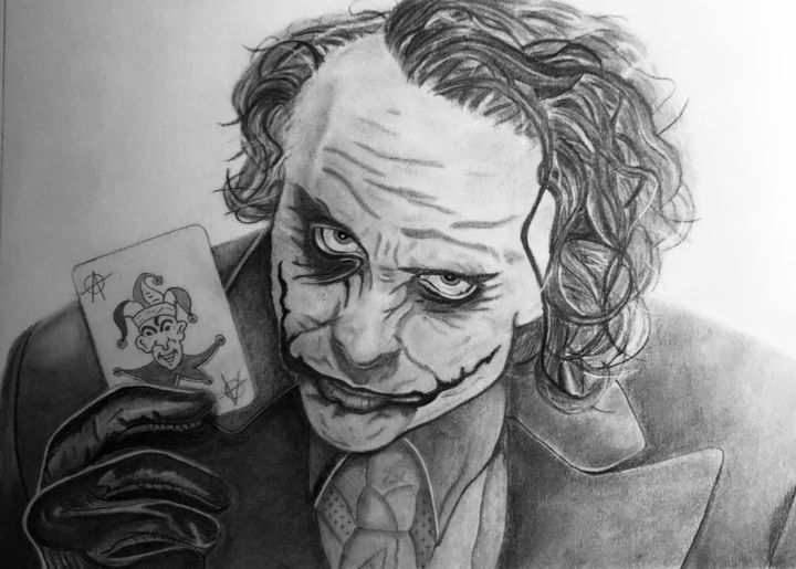 Dibujo titulada "The Joker - Why so…" por Arjanvdw, Obra de arte original, Grafito