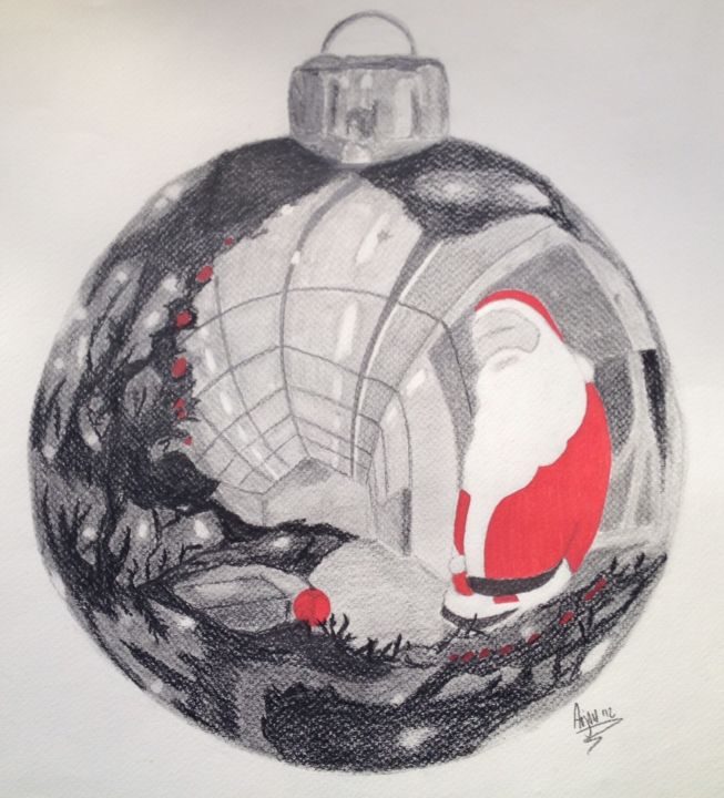 Dessin intitulée "Something Red" par Arjanvdw, Œuvre d'art originale, Graphite