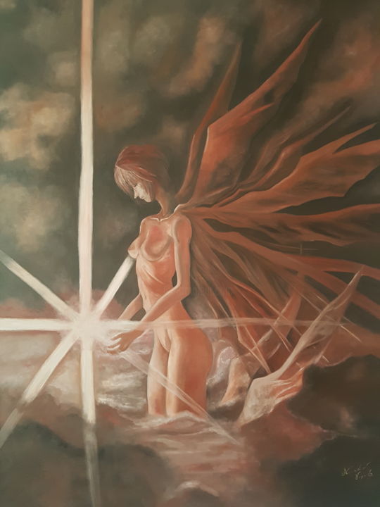 Painting titled "Angel" by Ark Vc, Original Artwork, Oil