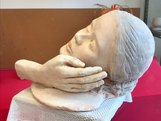 Sculptuur getiteld "Caresse" door Philippe Arlaud, Origineel Kunstwerk, Klei