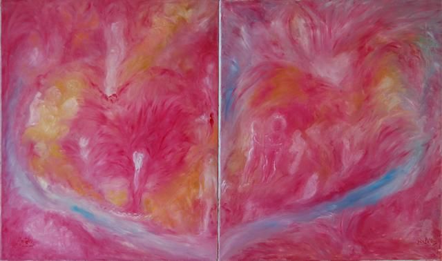 Painting titled "Au Coeur du Vivant" by Arlette Delpech, Original Artwork