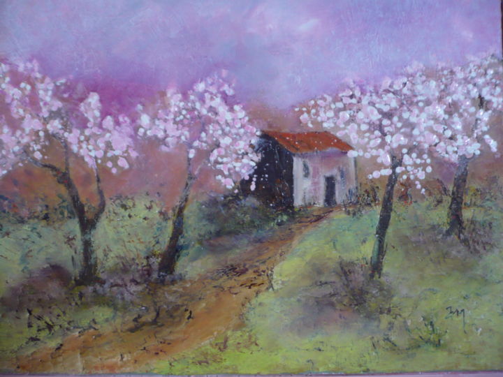 Peinture intitulée "n721-le-printemps-e…" par Arlette Mouton, Œuvre d'art originale, Huile