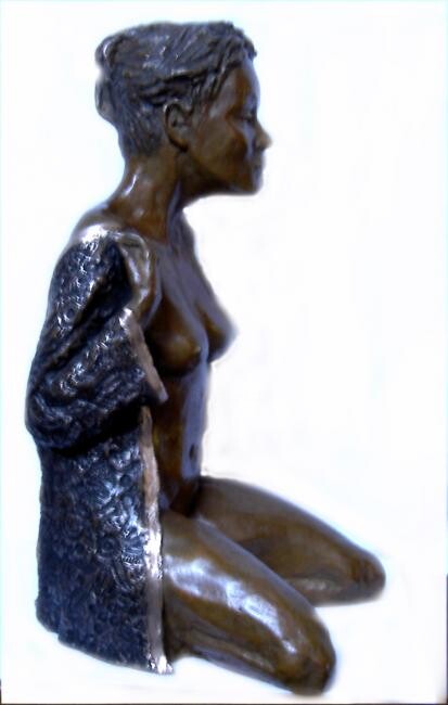 雕塑 标题为“Le déshabillé” 由Arlette Renaudin, 原创艺术品, 金属