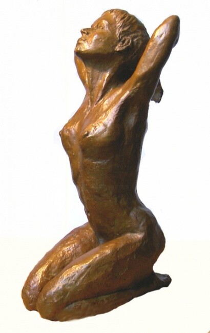 Sculpture titled "L'éveil" by Arlette Renaudin, Original Artwork, Metals