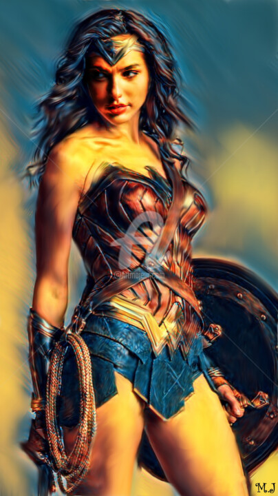 Artes digitais intitulada "Wonder Woman - Marv…" por Armajay, Obras de arte originais, Pintura digital