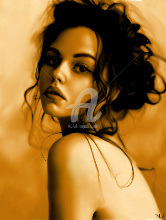 Digitale Kunst mit dem Titel "Young female model…" von Armajay, Original-Kunstwerk, 2D digitale Arbeit