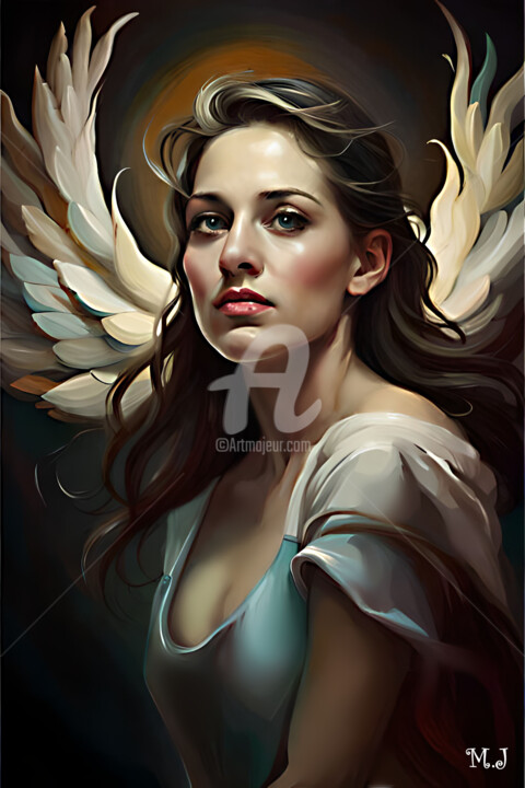 Arte digital titulada "Woman angel 1" por Armajay, Obra de arte original, Pintura Digital