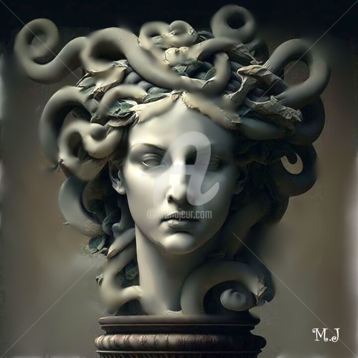 "Hydra bust, mytholo…" başlıklı Dijital Sanat Armajay tarafından, Orijinal sanat, 2D Dijital Çalışma