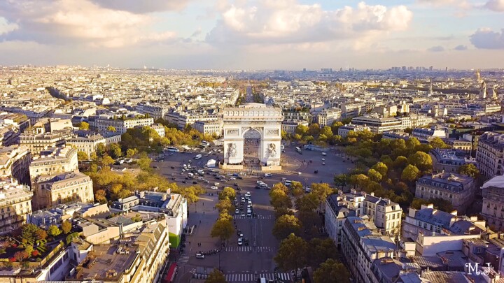 Photographie intitulée "Paris seen from the…" par Armajay, Œuvre d'art originale, Photographie numérique
