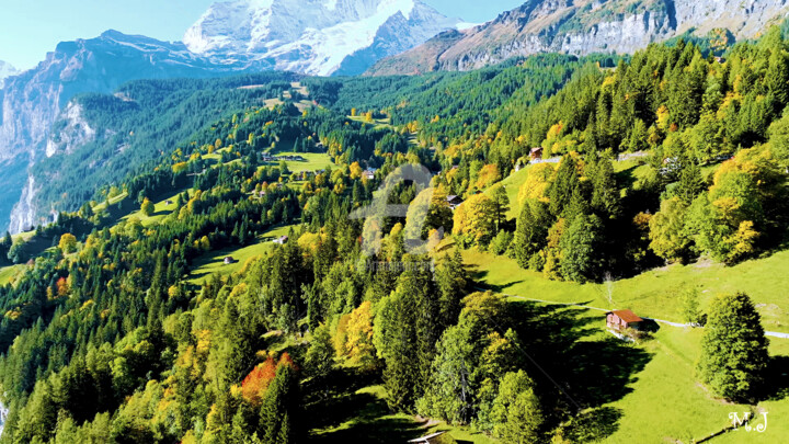 Photographie intitulée "The Swiss Alps, Mou…" par Armajay, Œuvre d'art originale, Photo montage