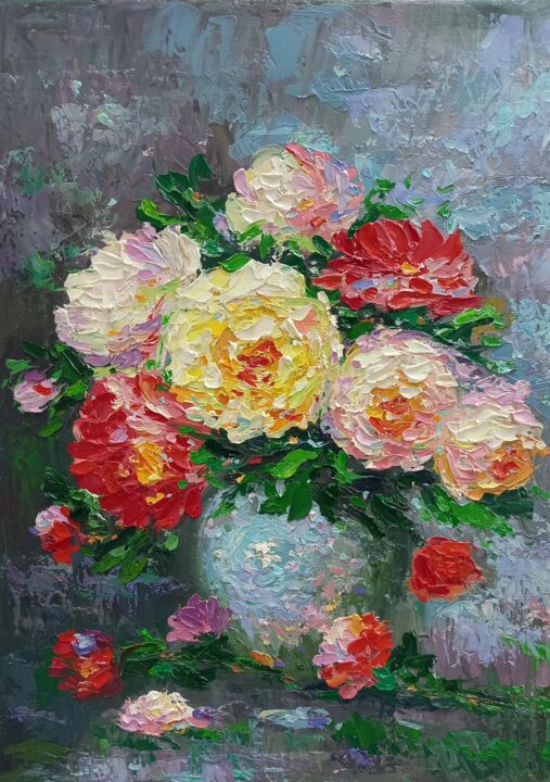 Peinture intitulée "Цветы" par Arman Asatryan, Œuvre d'art originale, Huile