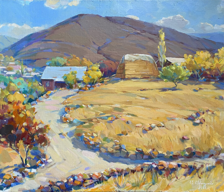 Peinture intitulée "AUTUMN IN THE VALLEY" par Arman Avagyan, Œuvre d'art originale, Huile Monté sur Châssis en bois