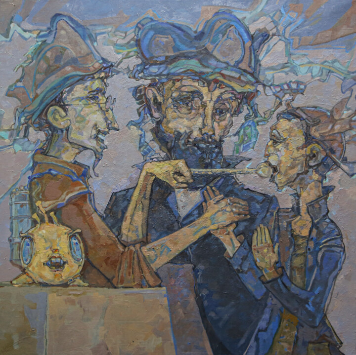 Pintura titulada "Alchemist" por Arman Bai, Obra de arte original, Oleo Montado en Panel de madera