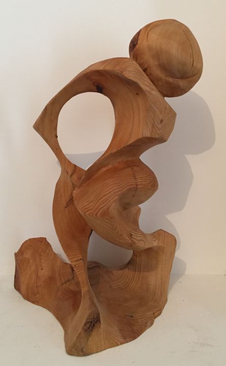 Sculpture titled ""kané": l'initiation" by Armand Kebfoube, Original Artwork, Wood