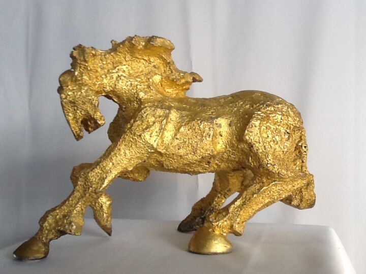 Sculpture titled "Cheval" by Armand Robitaille, Original Artwork, Aluminium