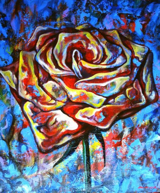 Painting titled "rose" by Armandes, Original Artwork