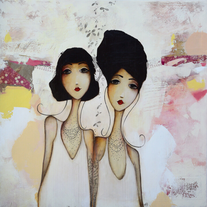 Malerei mit dem Titel "Quelque part" von Armandine Js, Original-Kunstwerk, Acryl