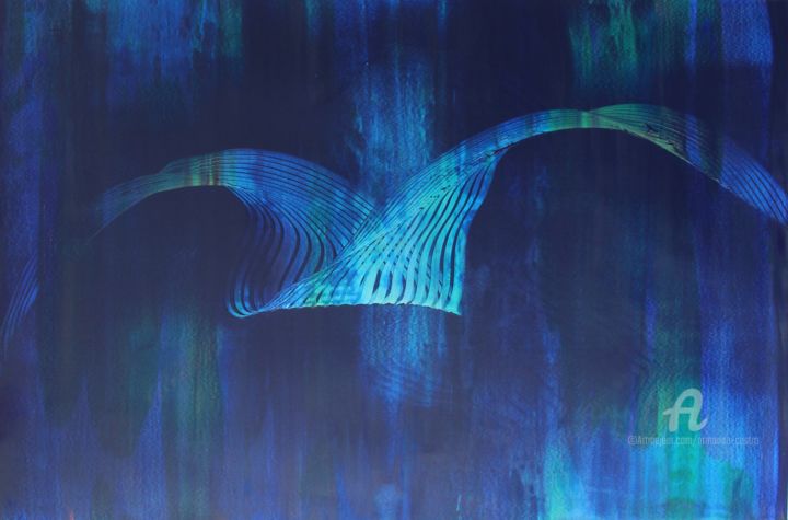 Pintura intitulada ""asas da intuição"" por Armando Castro, Obras de arte originais, Acrílico Montado em Armação em madeira