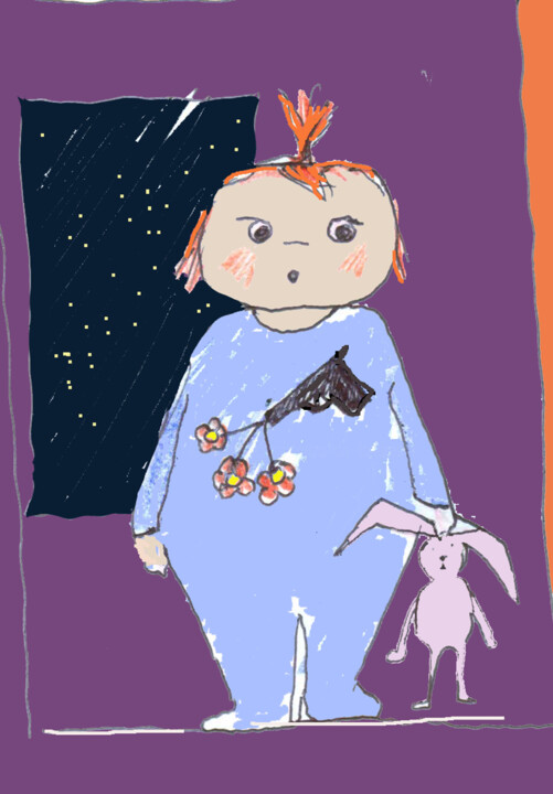 Arte digitale intitolato "Matilda e il conigl…" da Armando D'Andrea, Opera d'arte originale, Lavoro digitale 2D