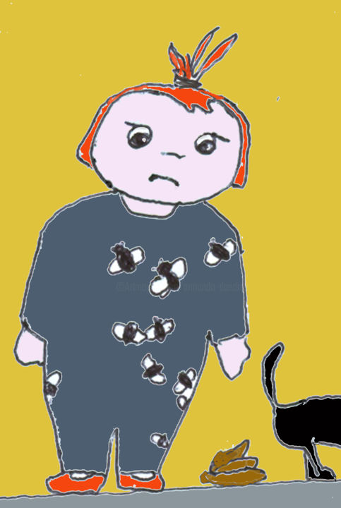 Digital Arts titled "Matilda e la cacca" by Armando D'Andrea, Original Art, 2D Digital Work